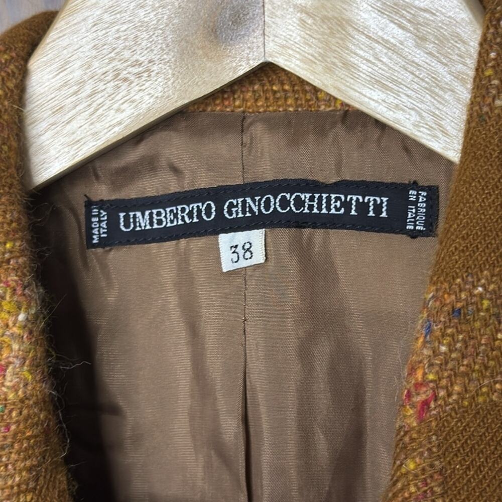 NWT Vintage Umberto Ginocchietti Light Brown Plaid Double Breasted Blazer EU 38 - Picture 5 of 8